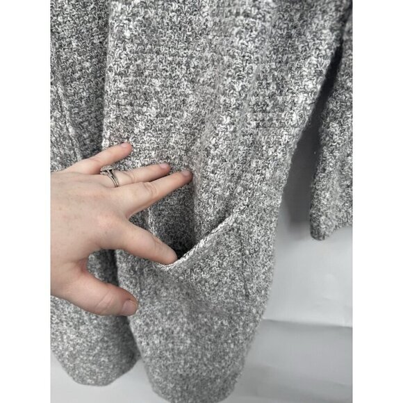 Abercrombie & Fitch Open Cardigan Women Small Silver Knit Long Length Minimalist - Picture 8 of 11